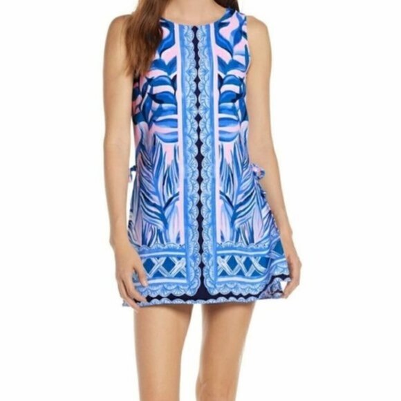 Lilly Pulitzer Pants - NWT Lilly Pulitzer Donna Engineered Romper Blue Pink Tropics Tint Print Size 2